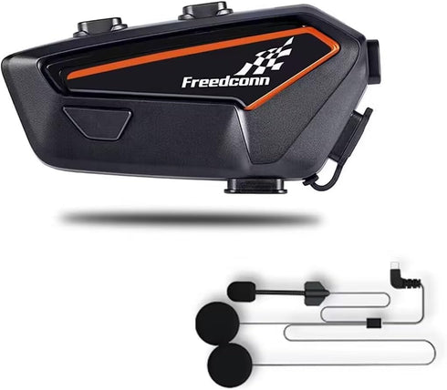 FreedConn QC Bluetooth 5.2 Motorcycle Headset, Helmet Headphones with Strong Bass, IP67 Waterproof, Music Control