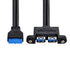 chenyang USB 3.0 Front Panel Header 19/20Pin, 1 Male to 2 USB 3.0 Female Panel Port Extension Cable with Mount Screw