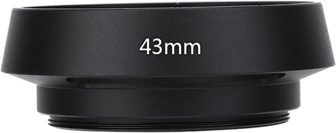 Camera Lens Hood, 43mm Black Metal Lens Hood with Plastic Lenses for Leica Photography Accessory