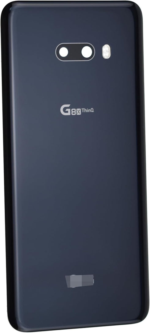 New Aurora Black Acrylic Glass Back Panel Cover Replacement for LG G8X ThinQ LMG850EMW, with Camera's Glass Lens and
