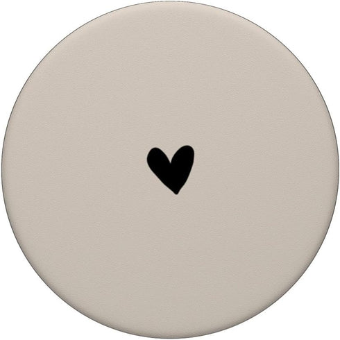 Hand Drawn Heart Design Sand/Beige/Tan Heart Minimalist Love PopSockets Adhesive PopGrip