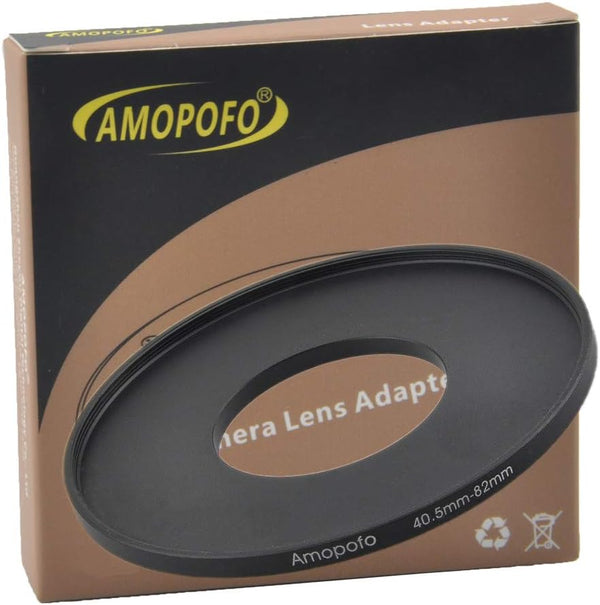 Metal Step Up Ring Adapter 40.5mm to 82mm, CNC Machined Space Aluminum with Matte Black Finish