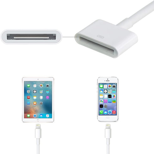Lightning to 30-Pin Adapter, iPhone Charging Data Sync Connector Cable, 8-Pin Male to 30-Pin Female, Compatible with