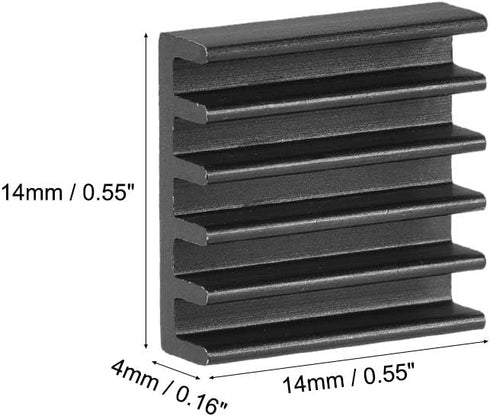 uxcell Electronics Cooler Heatsink for MOS GPU IC Chip, Black 14 x 14 x 4 mm, 10pcs