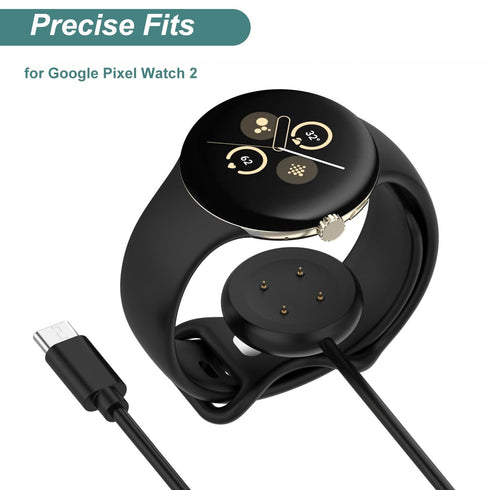 Kissmart Charger Cable for Google Pixel Watch 2 - Magnetic Charging Cable Cord (1, Black)