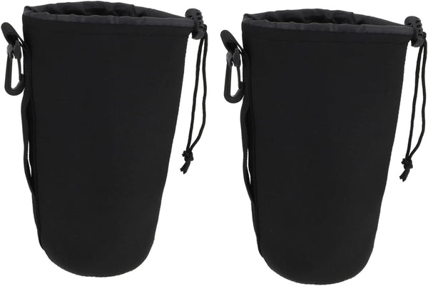 Milisten Camera Lens Organizer 2pcs - Small Black Lens DSLR Organizer Pouch - Shockproof Case for Lens Filter