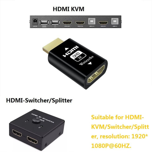 HDMI EDID Emulator Passthrough for KVM Switches, Video Splitters, Extenders, AV Receiver - 3 Pack, 1080P@60fps