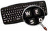 English US Large Letters Keyboard Stickers, Matte Non Transparent, Black Background