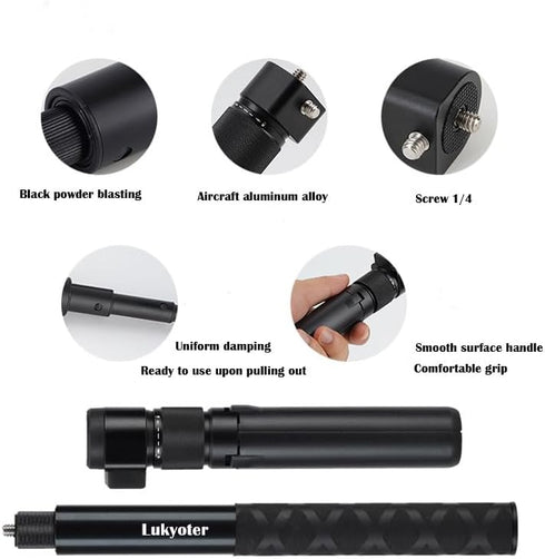 YiJunHui Insta360 X5/X4, 3, 1/4" 6 lbs 47 Inch Bullet Time Handle Tripod Rotating Grip with Invisible Selfie Stick