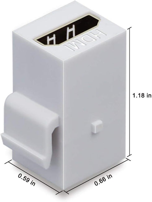 HDMI Keystone Jack 4K, 20 Pack HDMI Keystone Insert Female to Female Coupler Video Adapter (White)