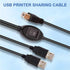 GIASYIEH 2 1 (4.5M/14.7FT) in Printer Cable Splitter, USB B to Dual USB A Cord for Two Computers Sharing One