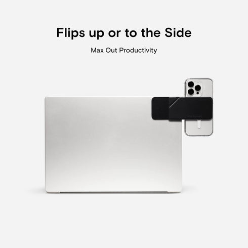 MOFT Magnetic Laptop and iPhone Mount, Foldaway Portable Holder for Dual-Screen Setup, Black