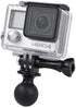 1" Ball Mount Universal Head Adapter with Thumb Screw for GoPro Hero 9, 8, 7, 6, 5, 4, 3+