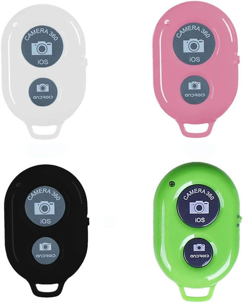 Wireless Camera Shutter Remote Control for Smart Phones, Compatible with iOS/Android (Pink+Green+White+Black)