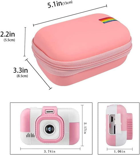 Leayjeen Kids Camera Case Compatible with SUZIYO Kids Digital Selfie Cameras- Easter Birthday Gifts for Girls and Boys Aged 3-9 (Case Only) - Pink