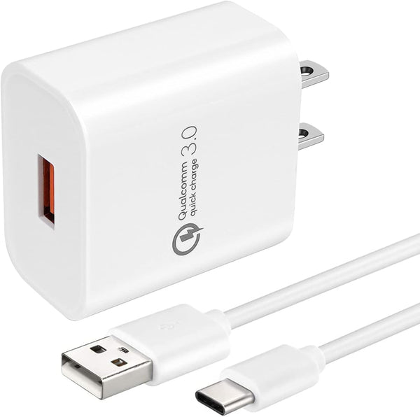 Quick Charge 3.0 Wall Charger High Speed for Xiaomi Redmi Note 7 8/Note 8 9 Pro/9S, Mi 8/8 Lite/Pro, 6.5Ft Type C Cord