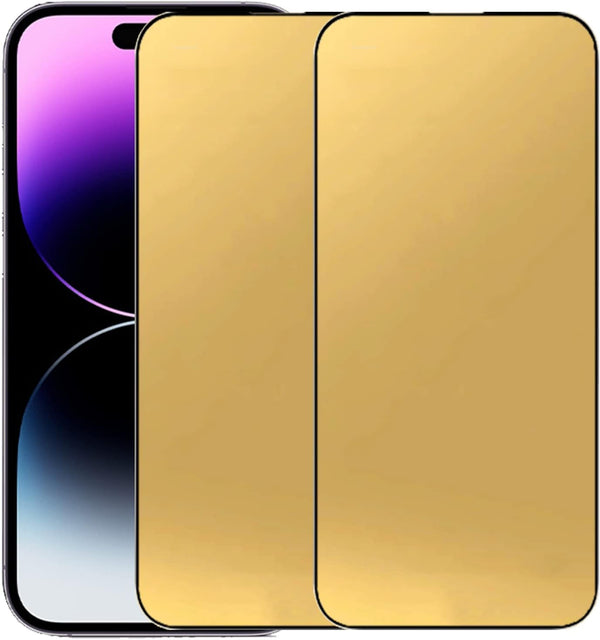 2 PCS Anti-Blue Tempered Glass Mirror Screen Protector for iPhone 14 Pro Max, 6.7 inch 9H Hardness Anti-scratch