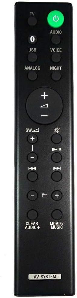 Replaced Remote Control for Sony HTMT300, HT-MT300, SA-MT300 Soundbar System Compatibility