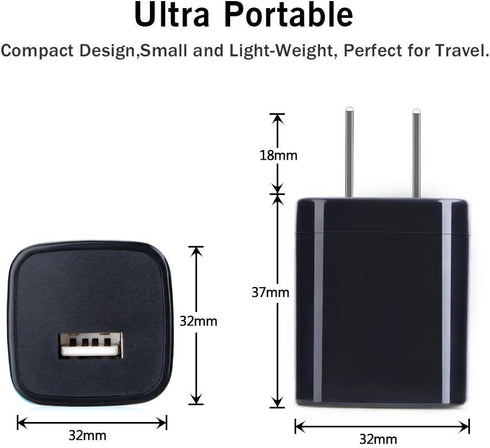 Fast Charger Block, Single Port USB Wall Plug for Phone, 15 Charging Cubes, Compatible with iPhone and Samsung