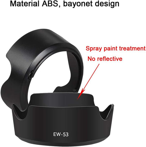 EW-53 Lens Hood and 49mm Lens Cap - Compatible for Canon M50II M50 M6 kit EF-M 15-45mm F/3.5-6.3 Lens