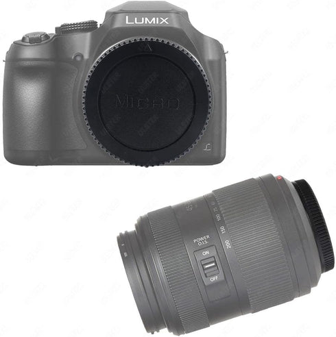 Body Cap & Rear Lens Cap Cover for Olympus E-M10 Mark IV III II E-M1 E-M5, Panasonic Lumix G9 G7 G95 G85 GH6 GH5 GH5S