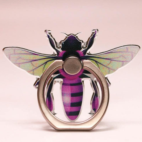 Bee Shape Style Alloy Color Paint Panel 360° Rotation Cell Phone Ring Holder Stand, Compatible with iPhone Samsung LG