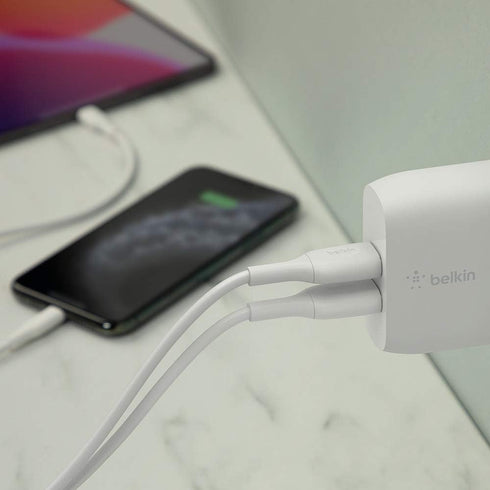 Belkin 24W Dual Port USB Wall Charger - Fast Charging for iPhone, iPad, Samsung & More - Charging Block for Power Bank,