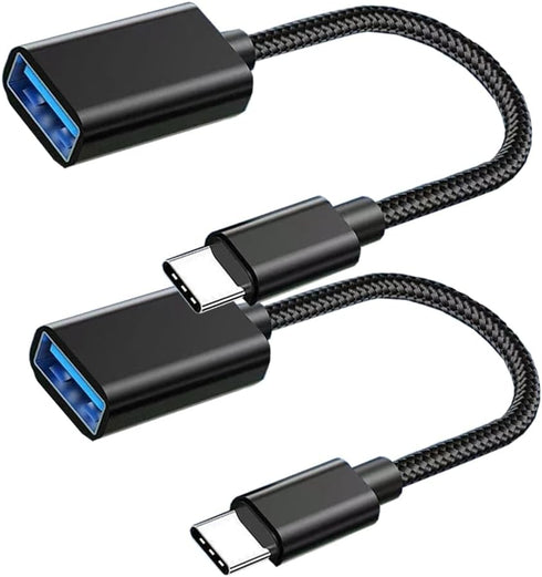 USB C to USB Adapter (2 Pack), Type C OTG Cable, USB A Adapter, Compatible with MacBook Pro/Air, Samsung Galaxy