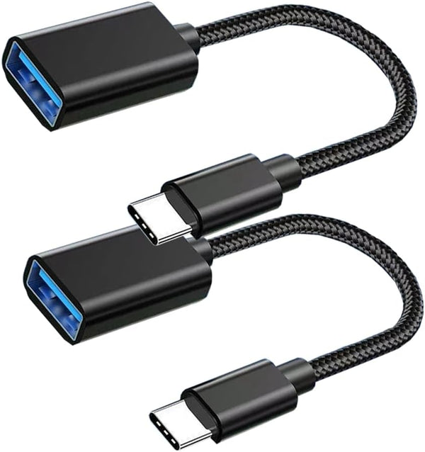 USB C to USB Adapter (2 Pack), Type C OTG Cable, USB A Adapter, Compatible with MacBook Pro/Air, Samsung Galaxy