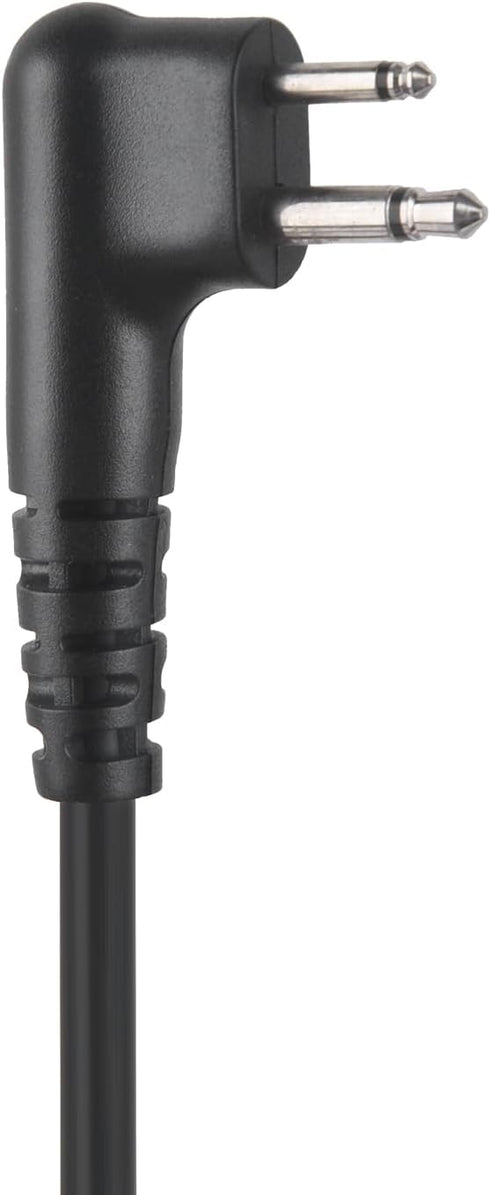 2 Pin Ptt Mic Earpiece - Two Way Radio Headset for Motorola Walkie Talkie, Wired, Black