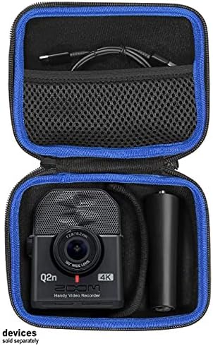 GETGEAR Case for Zoom Q2n-4K Handy Video Recorder - Organizer for Q2n-4k/H2n and Tripod (Black)