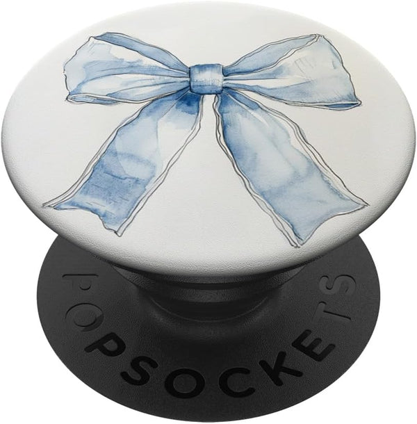 Watercolor Bow || Coquette || Aesthetic Baby Blue Bow PopSockets Standard PopGrip