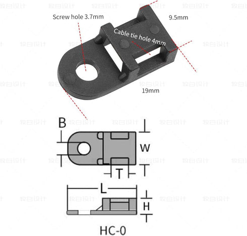 120 Set Cable Zip Tie Mounts Kit, Black 6" Zip Ties, Cable Tie Base and Tapping Screw