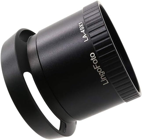 Metal LA-49X1 Lens Adapter Tube with 49mm Lens Hood for Leica X1 X2 Digital Camera Black