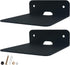 WISDING Small Floating Shelves, 4.25'' Wall Metal Speaker Mount Shelves, 2 Pack, Black