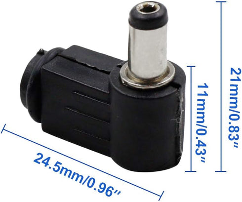 Luomorgo Right Angle DC Socket Jack Charger Power Plug, 5.5 x 2.1mm, 20pcs