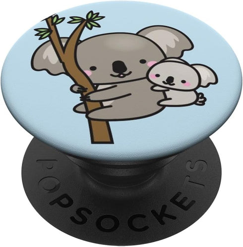 Cute Koala Pair Cartoon PopSockets PopGrip: Swappable Grip for Phones & Tablets, Standard PopGrip