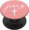 Jesus Cross Love Faith Easter Christmas Pink Peach Pastel PopSockets Standard PopGrip