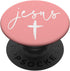 Jesus Cross Love Faith Easter Christmas Pink Peach Pastel PopSockets Standard PopGrip