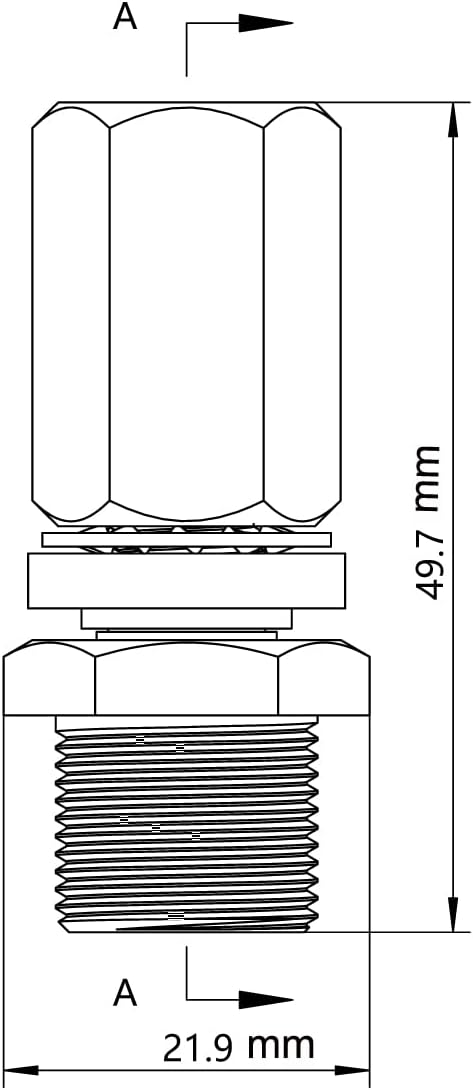 Double Groove Antenna Mirror Mount for CB Radio with SO239 Stud, 3/8” x 24 Thread