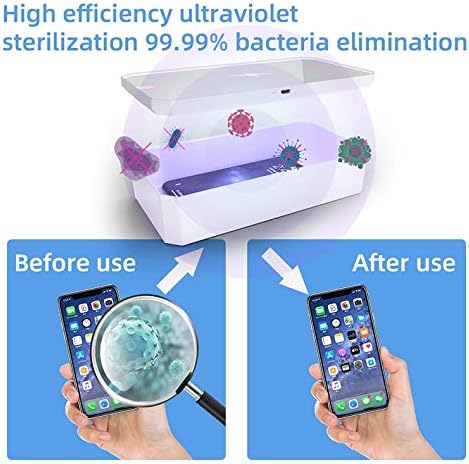 CarbonKlean UVKlear UVC Sterilization Kit with Wireless Charger, Removable Mobile Cosmetics Mirror and UV Sanitizer