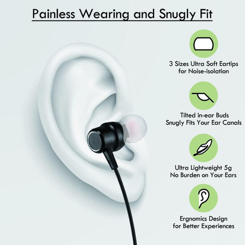 USB Earbuds with 8.2FT Extra Long Cord, in-Ear USB Headphone with Mic for Laptop, Desktop PC, Chromebook,