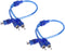 RCA Audio Cable Connector 1 Female to 2 Male, Clear Blue RCA Speaker Splitter Shielding Cable Adapter (2 Pack)