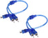 RCA Audio Cable Connector 1 Female to 2 Male, Clear Blue RCA Speaker Splitter Shielding Cable Adapter (2 Pack)