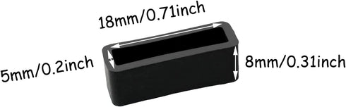 Honbay 4PCS 18mm Rubber Replacement Watch Band Loops - Silicone Watch Strap Keeper Retainer Holder Ring