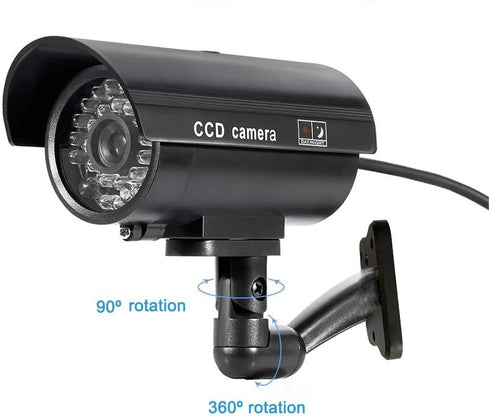 Saikiot Fake Security Camera with Realistic Red Flashing Lights and Warning Sticker for Indoor Outdoor Protection