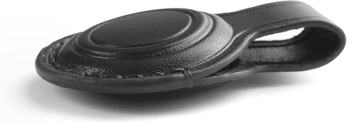 Genuine Leather AirTag Holder Keychain, Compatible with Apple AirTag, Secure Hidden Case (Black)