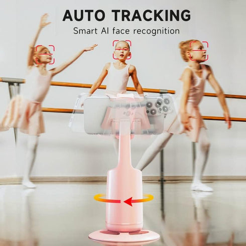 Auto Face Tracking Tripod, 360° Rotation Auto Tracking Phone Holder with Remote and Gesture Control