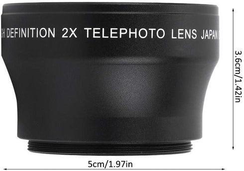 2X Telephoto Lens, HD Converter Lens for 37mm Mount Camera, Doubles Camera Zoom Default