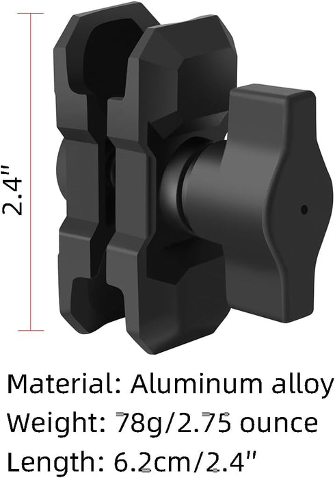 Short Double Socket Arm for RAM Mounts, Compatible with B Size 1'' Ball Phone Holder, Aluminum Alloy Material